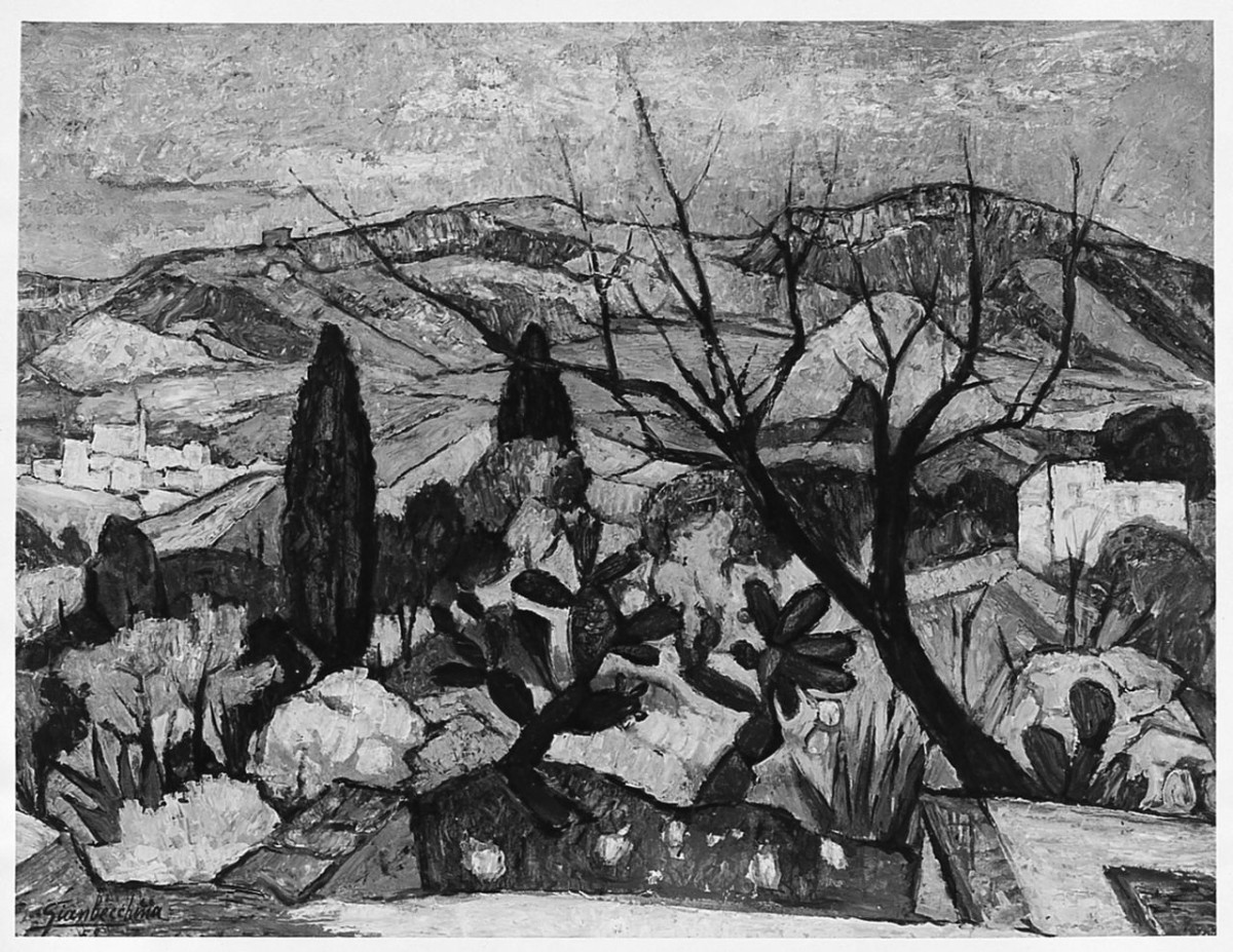 Il Carboi, paesaggio (dipinto) di Becchina Giovanni (sec. XX)