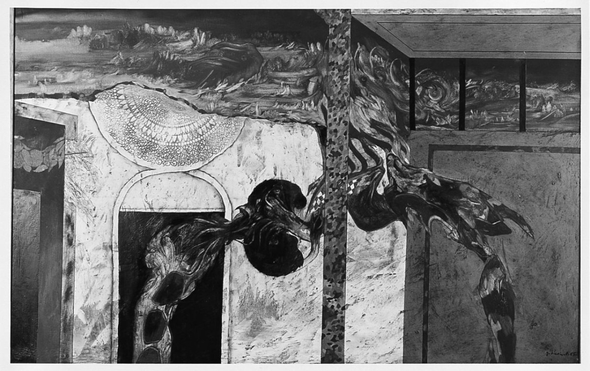 L'attraction sans merci, soggetto astratto (dipinto) di Biasi Guido (sec. XX)