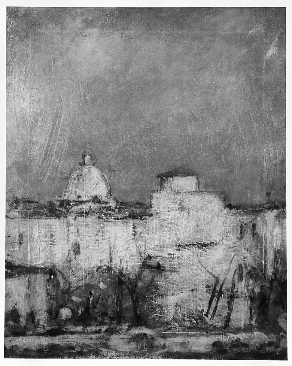 vedu, veduta di città (dipinto) di Baranelli Domenico (sec. XX)