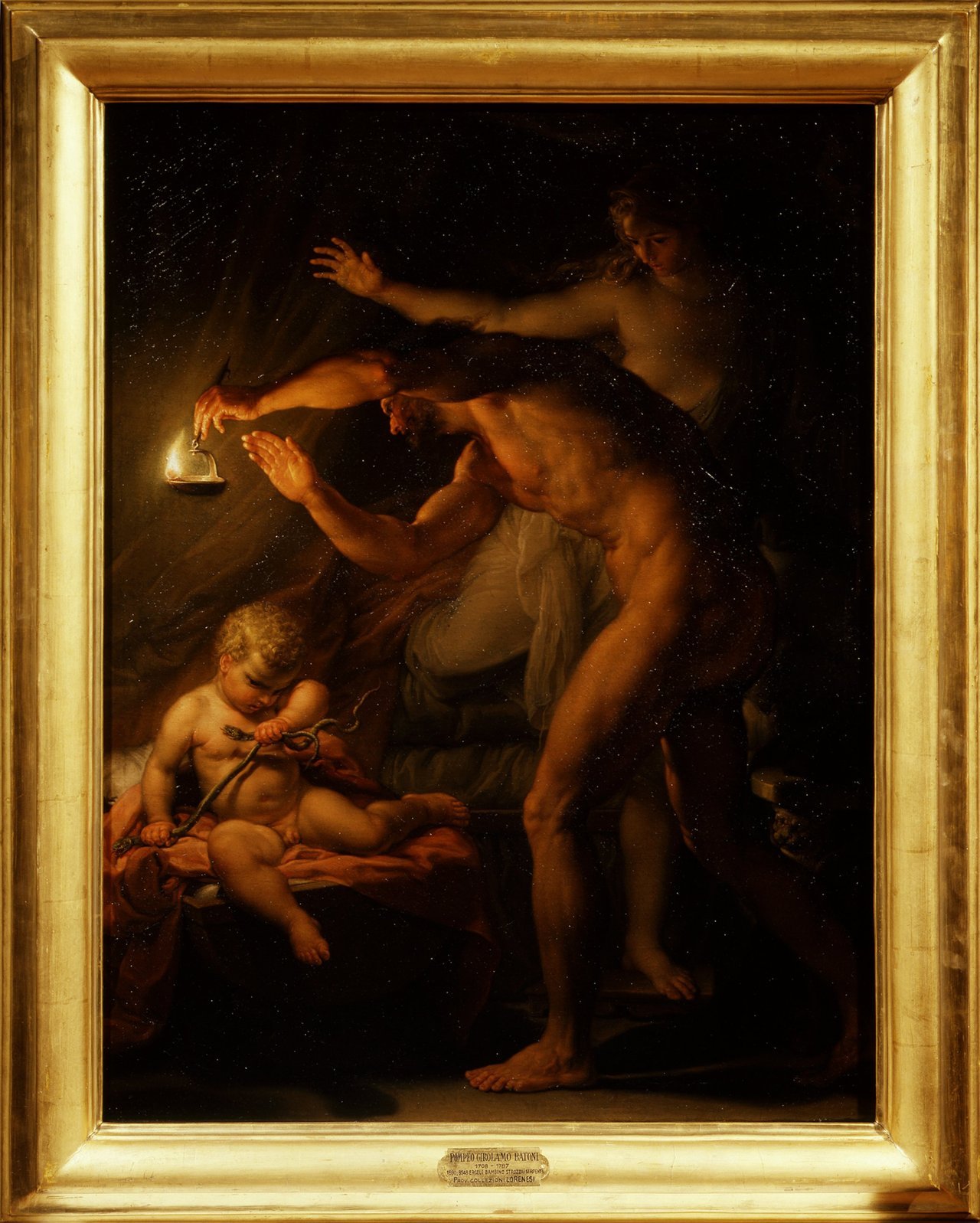 Ercole bambino soffoca i serpenti (dipinto) di Batoni Pompeo (sec. XVIII)