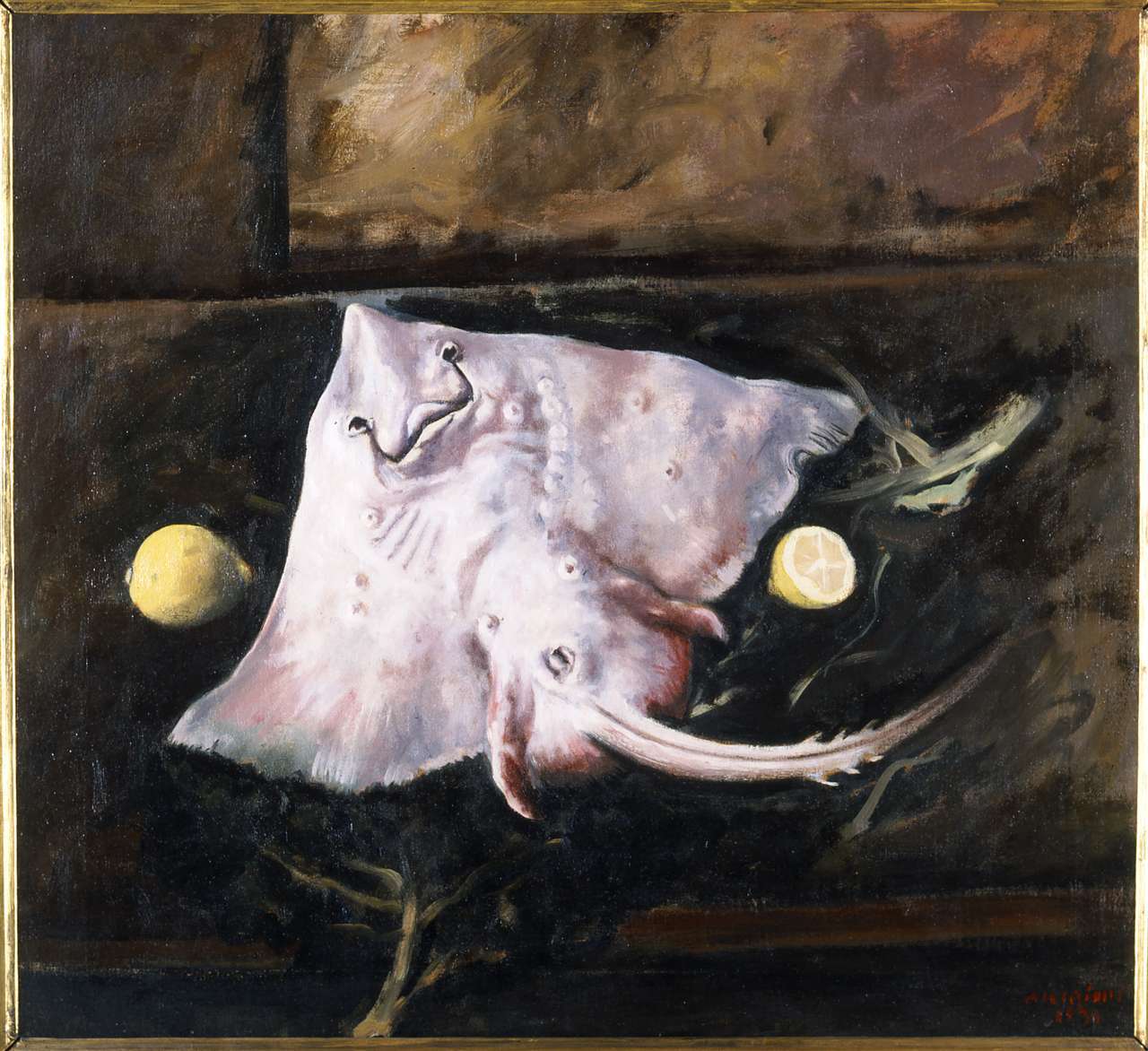 Razza, animali (dipinto) di Caligiani Alberto (sec. XX)