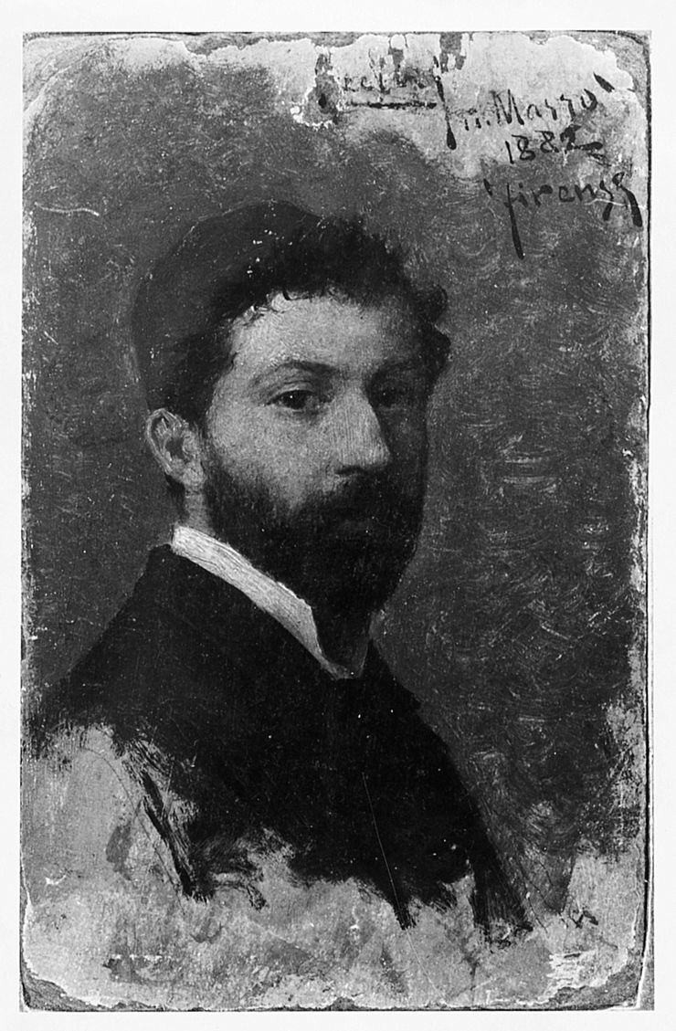 autoritratto di Adriano Cecchi (dipinto) di Cecchi Adriano (sec. XIX)