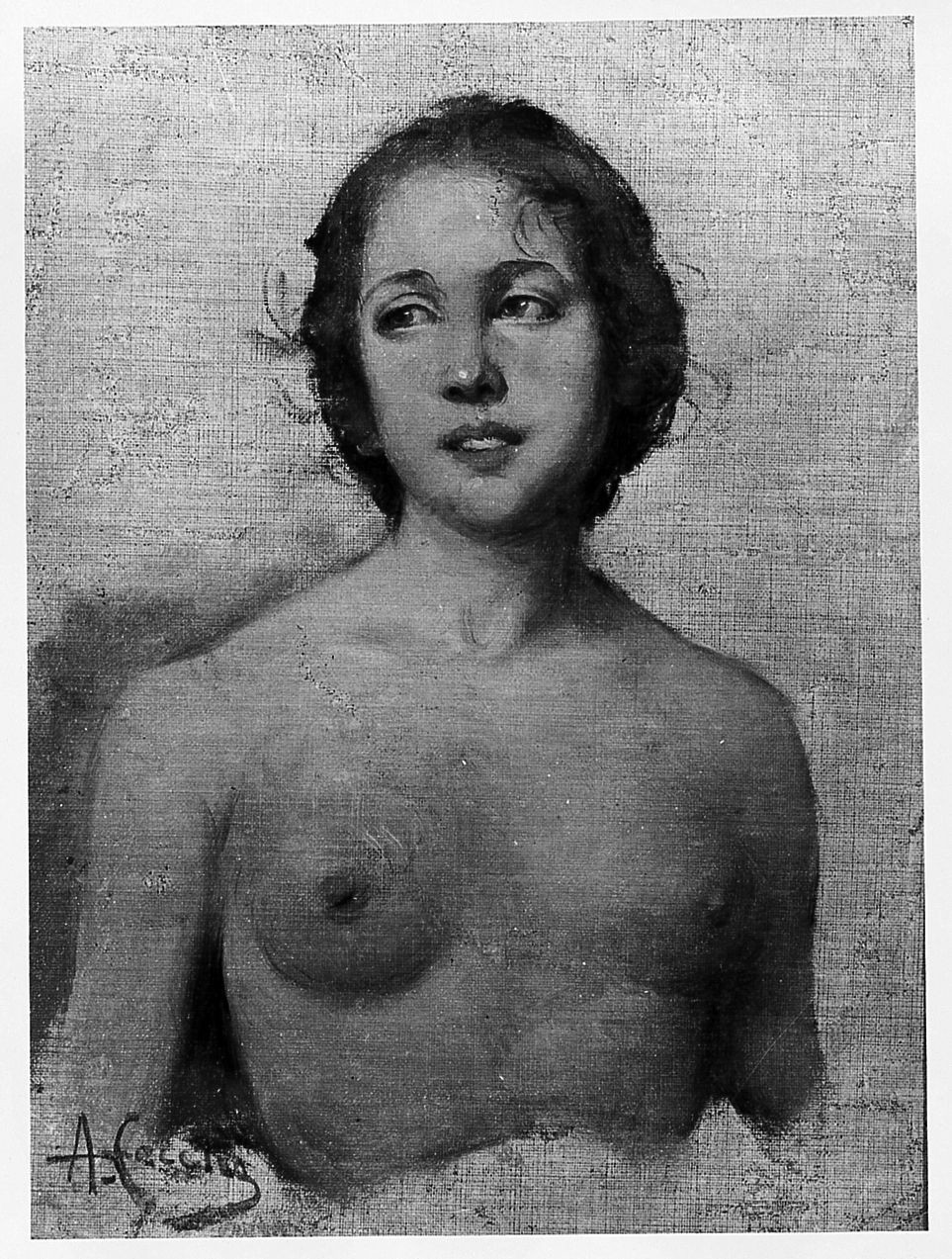 Adolescente nudo, ritratto di giovane (dipinto) di Cecchi Adriano (secc. XIX/ XX)