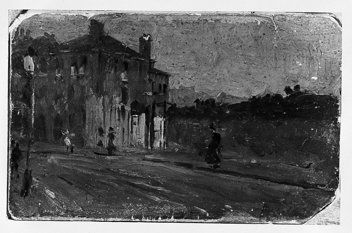 veduta di Halland Street a Londra (dipinto) di Cecchi Adriano (sec. XX)