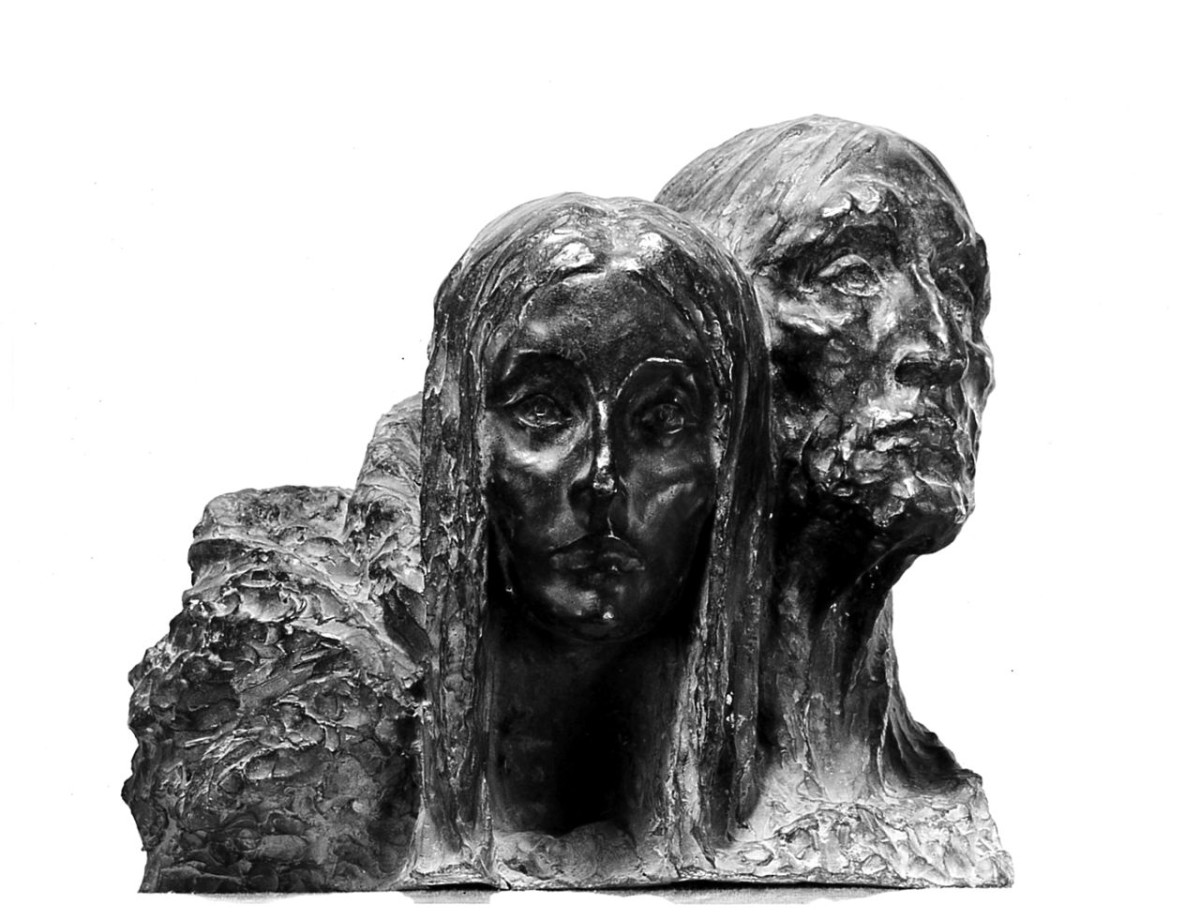 testa d'uomo/ testa di donna (scultura) di Matte IÃ±iguez Rebecca (sec. XX)