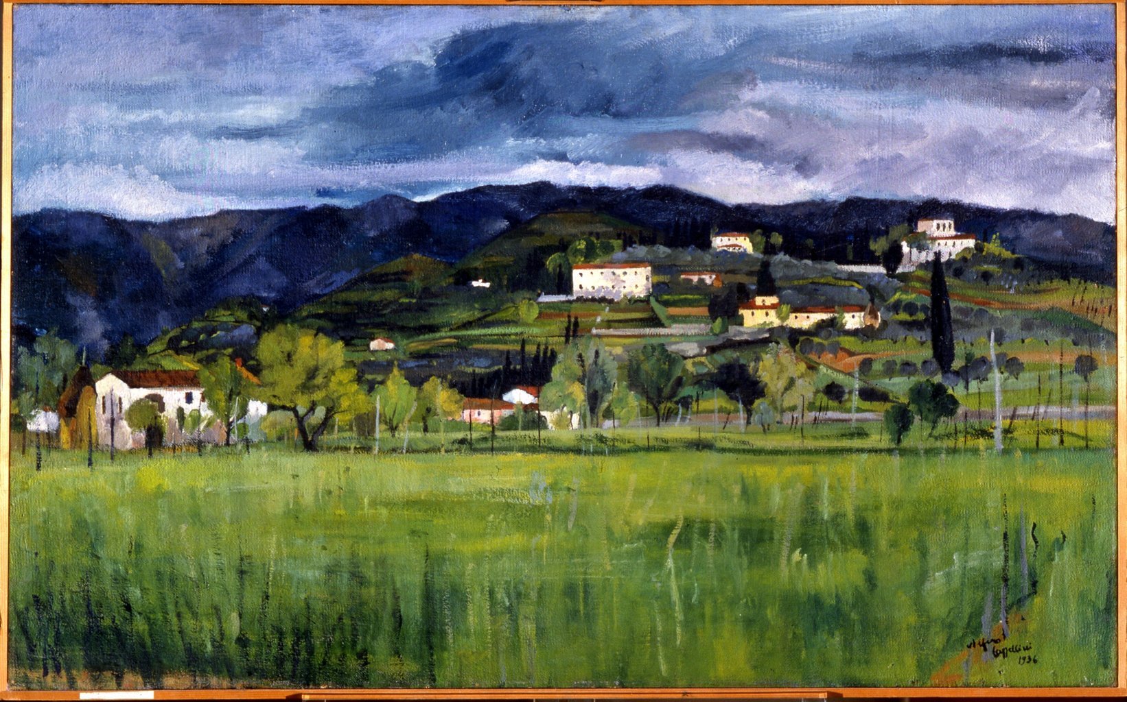 paesaggio (dipinto) di Cappellini Alfiero (sec. XX)
