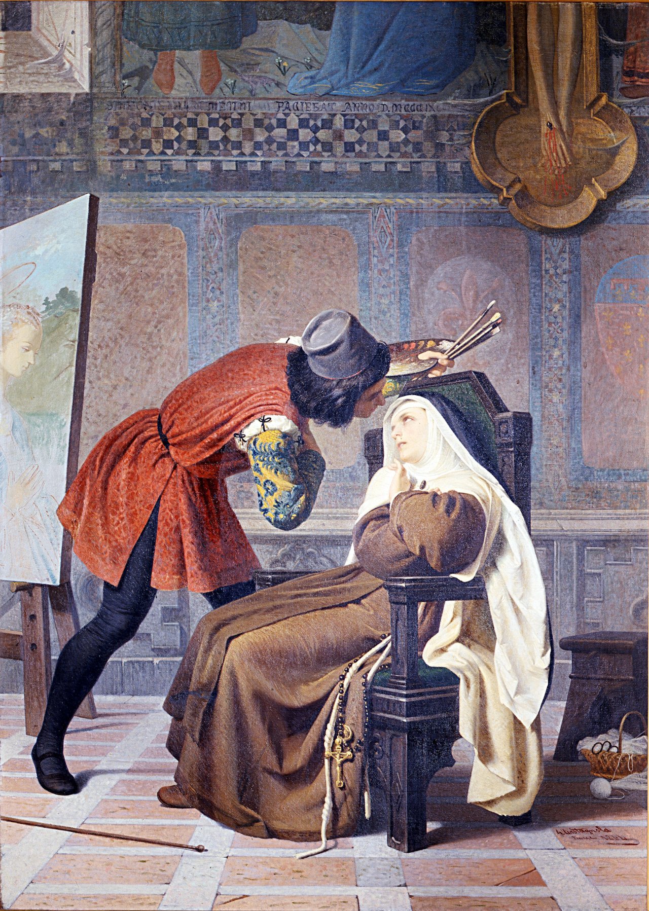 Filippo Lippi e la monaca Buti (dipinto) di Castagnola Gabriele (sec. XIX)