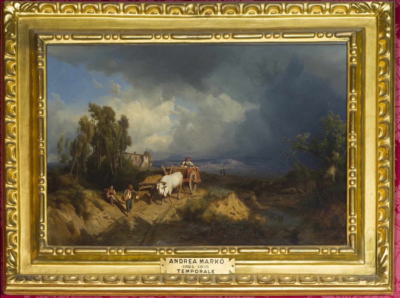 Temporale, paesaggio con figure (dipinto) di MarkÃ² Andrea (sec. XIX)