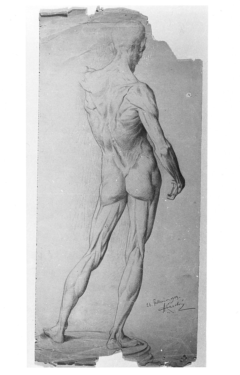 figura maschile (disegno) di Cecchi Adriano (sec. XX)