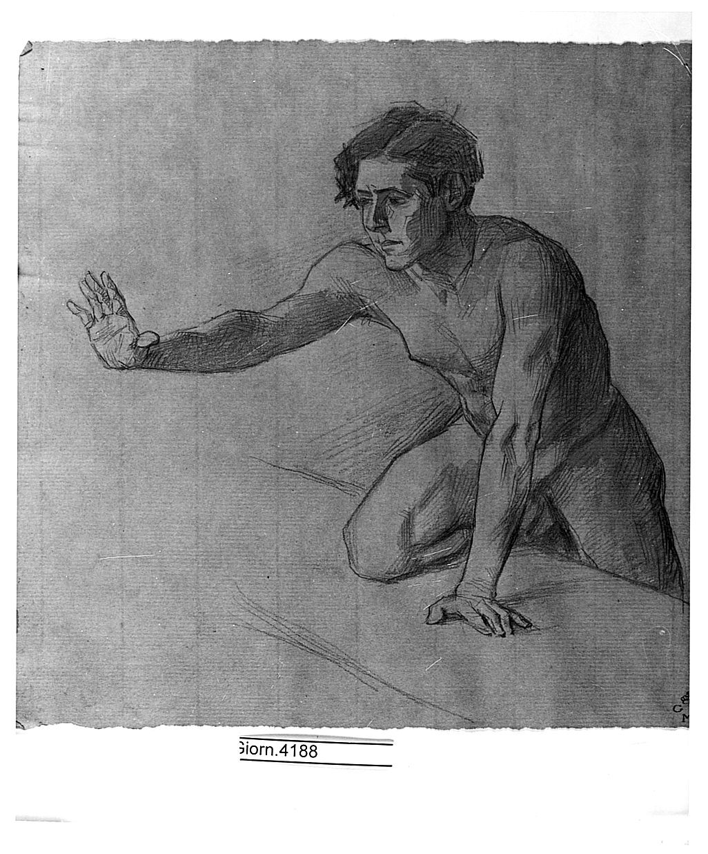 figura maschile (disegno) di Cecchi Adriano (sec. XX)