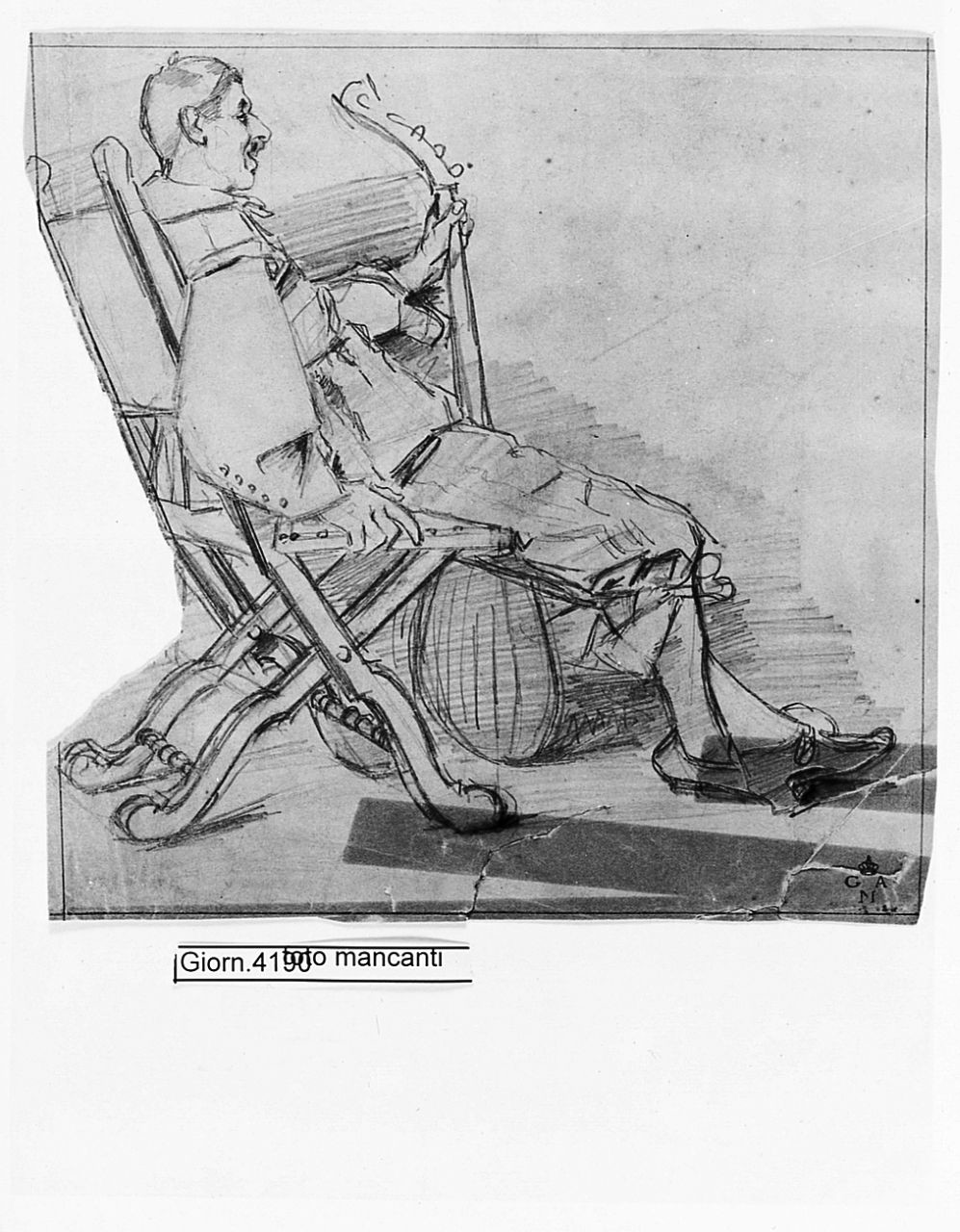 figura maschile (disegno) di Cecchi Adriano (sec. XX)