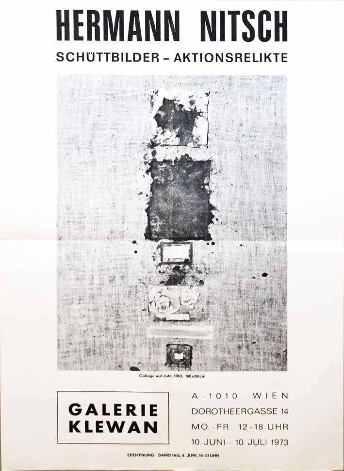 Collage con juta (manifesto) di Hermann Nitsch (attribuito) - ambito austriaco (XX esc)