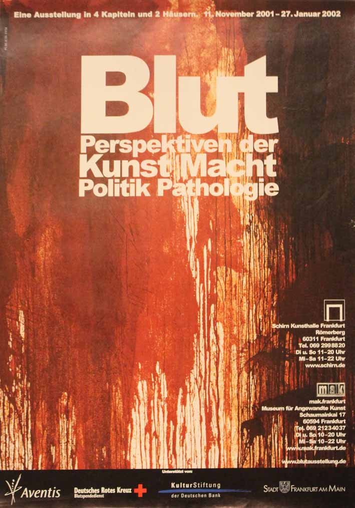 Immagine dettaglio di un'azione pittorica di Hermann Nitsch: pittura su tela (manifesto) di Hermann Nitsch (attribuito) - ambito tedesco (seconda metà XXI sec)
