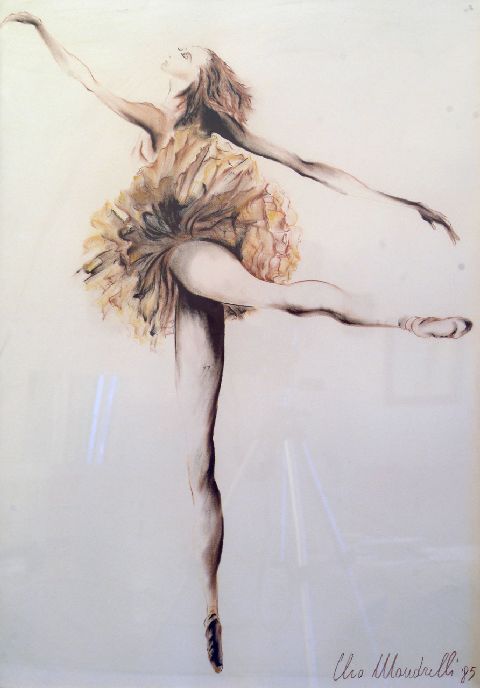Estasi, ballerina (disegno) di Mandrelli Clio (sec. XX)