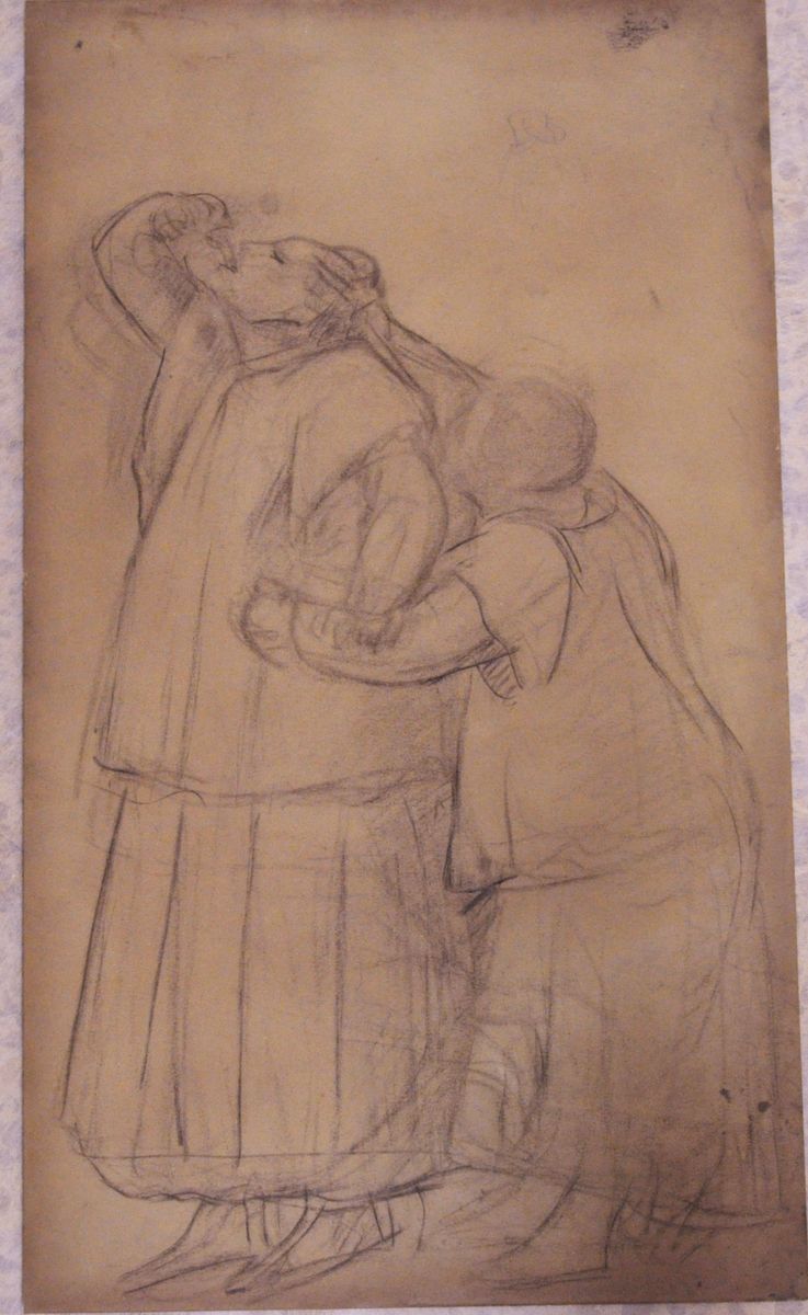 due figure femminili (disegno) di Volpi Elia (sec. XIX)