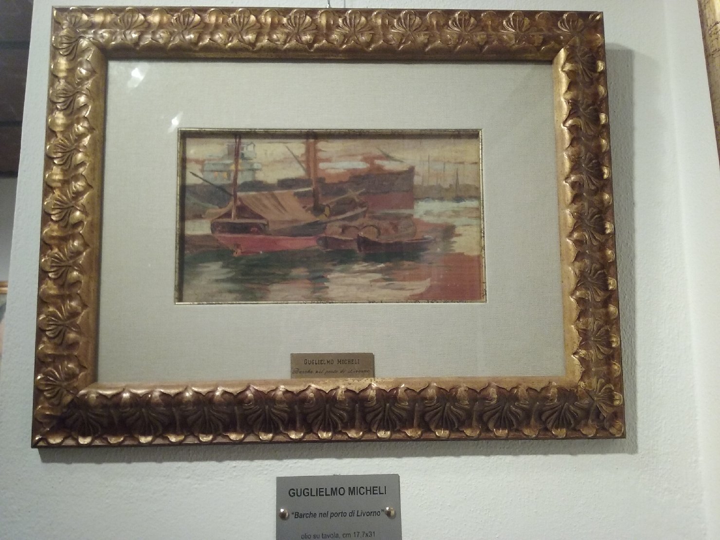 Barche nel porto di Livorno, Barche nel porto (dipinto) di Micheli Guglielmo (attribuito) (sec. XX)