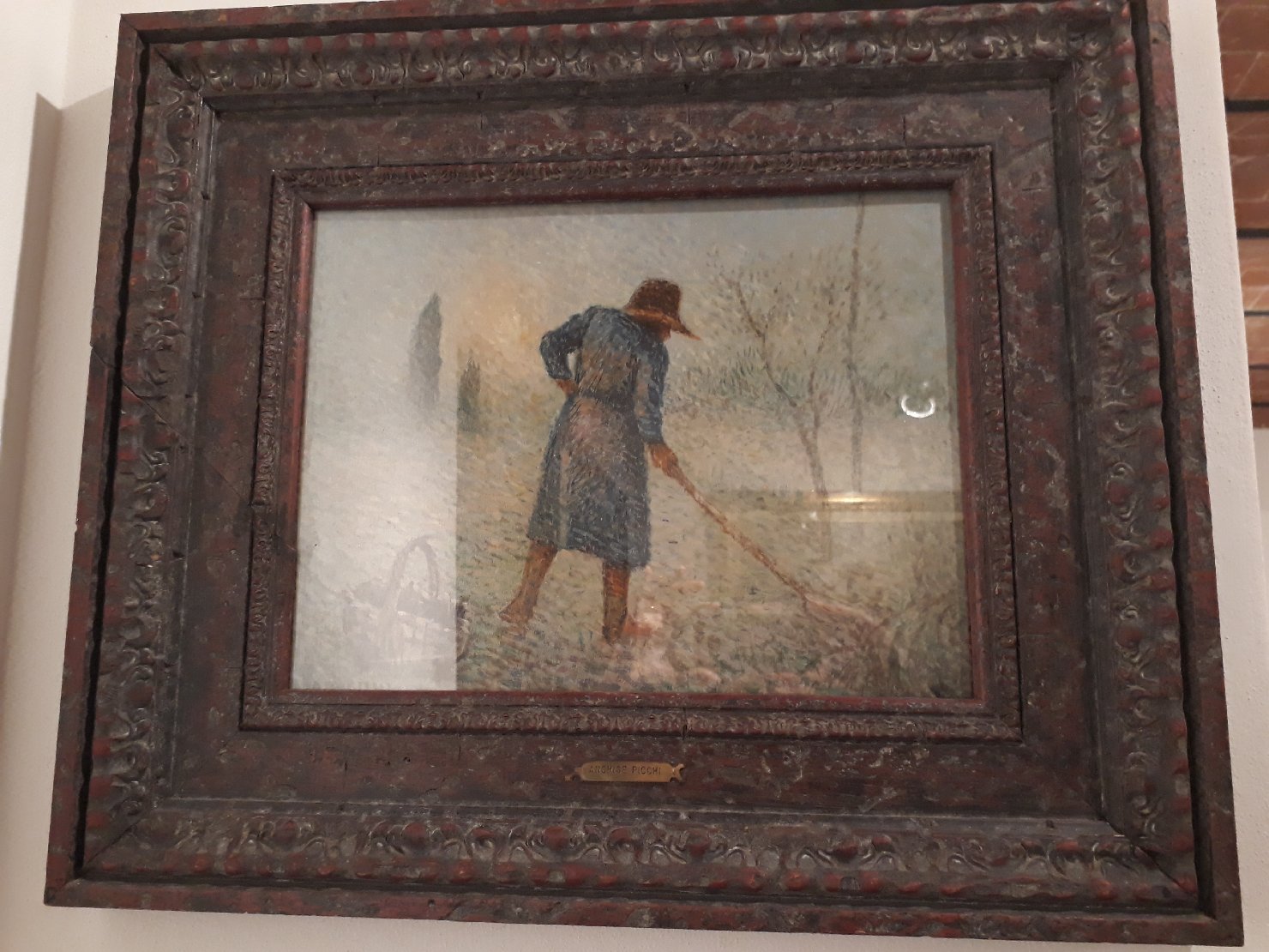 La Fienaiola, Fienaiola al lavoro (dipinto) di Anchise Picchi (attribuito) (sec. XX)