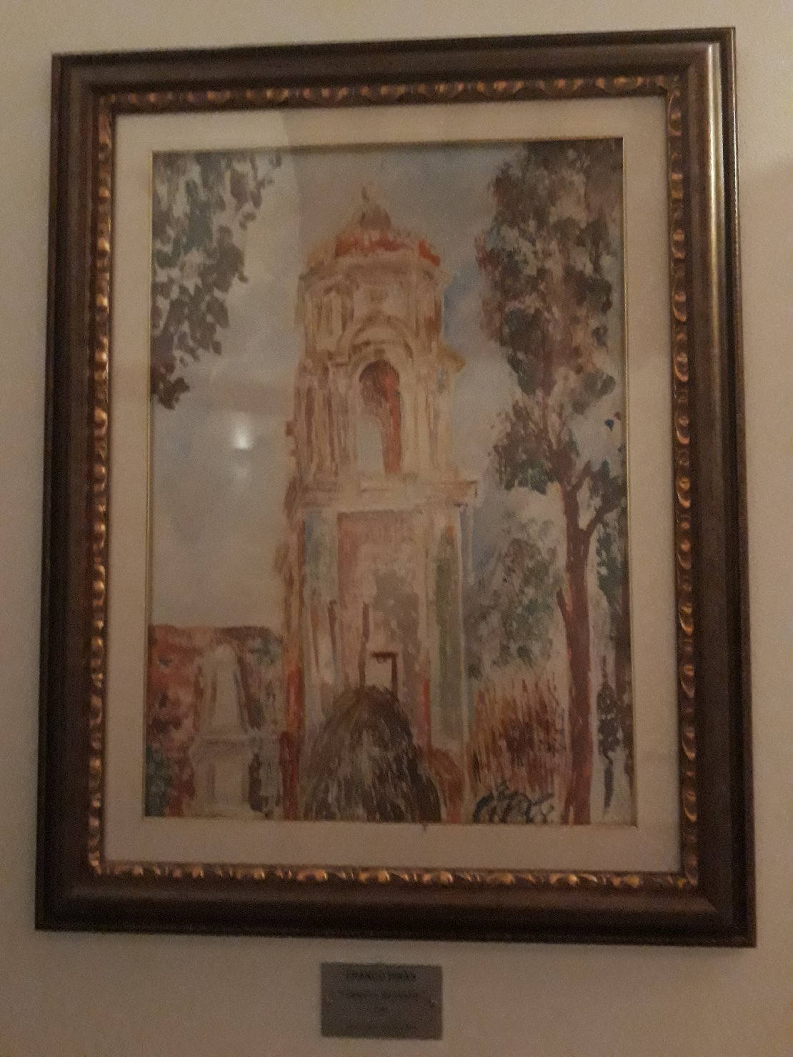 Il campanile abbandonato, Un campanile in abbandono (dipinto) di Franco Piras (attribuito) (sec. XX)