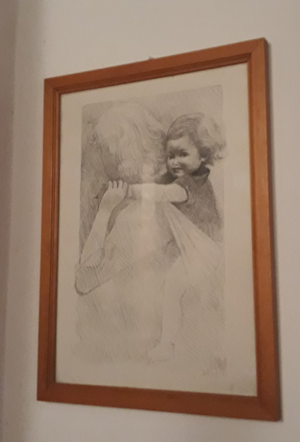 Donna con bambina sulle spalle, Una donna che porta una bambina sulle spalle (litografia) di Anchise Picchi (attribuito) (sec. XX)