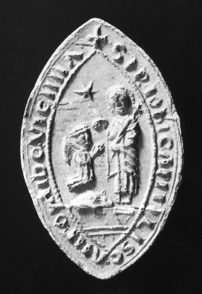 Sant'Antonio; monaco orante (calco di sigillo) di Lelli Oronzio (bottega) (ultimo quarto sec. XIX)