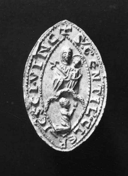 Madonna col Bambino (calco di sigillo) di Lelli Oronzio (bottega) (ultimo quarto sec. XIX)