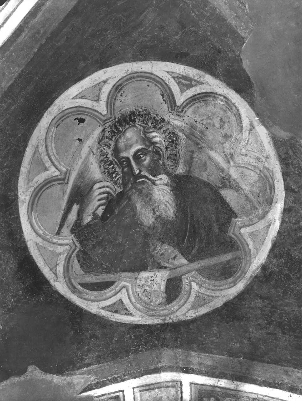 San Matteo Evangelista (dipinto murale, elemento d'insieme) di Maestro di Barberino (attribuito) (sec. XIV)