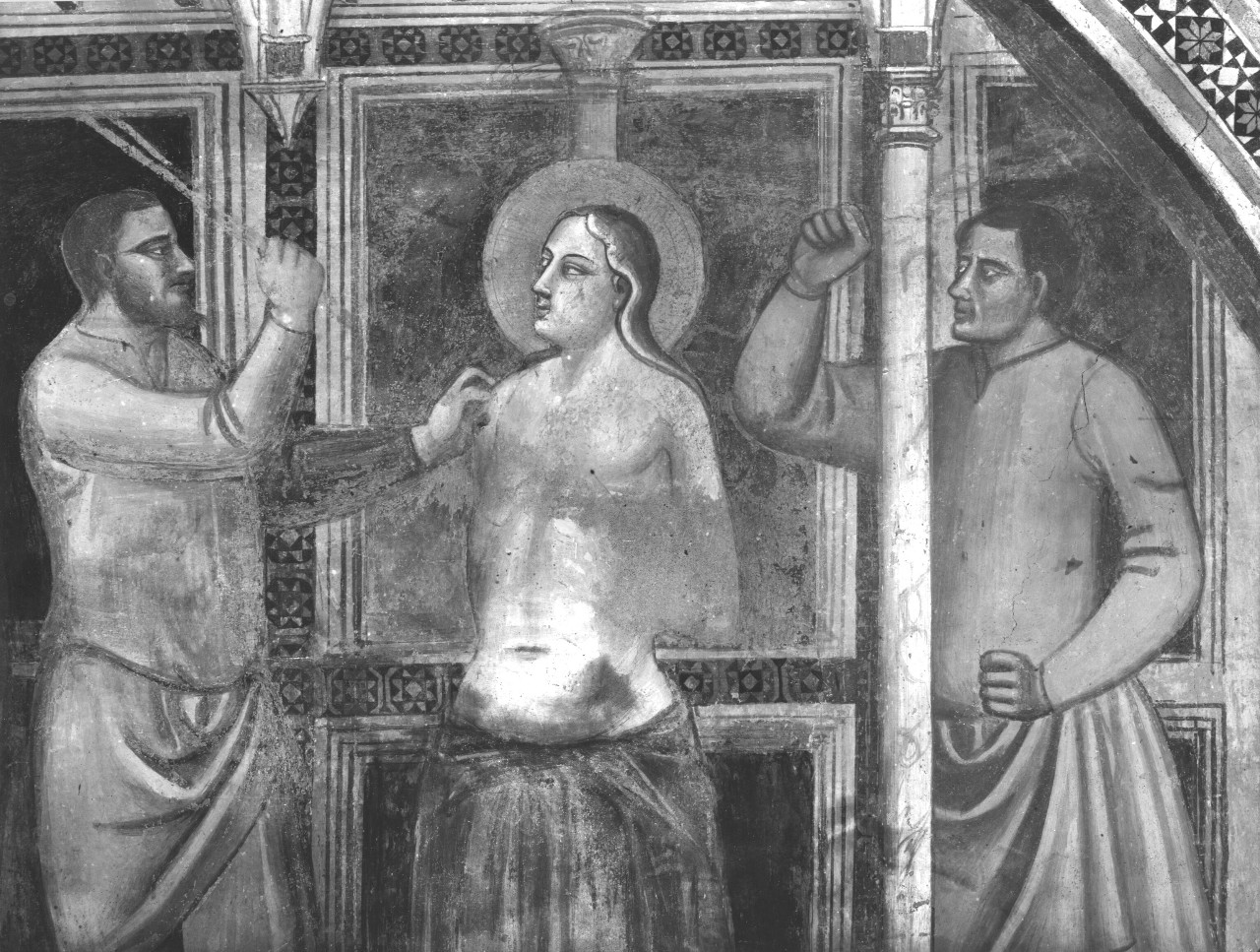 flagellazione di Santa Caterina d'Alessandria (dipinto murale, elemento d'insieme) di Maestro di Barberino (attribuito) (sec. XIV)