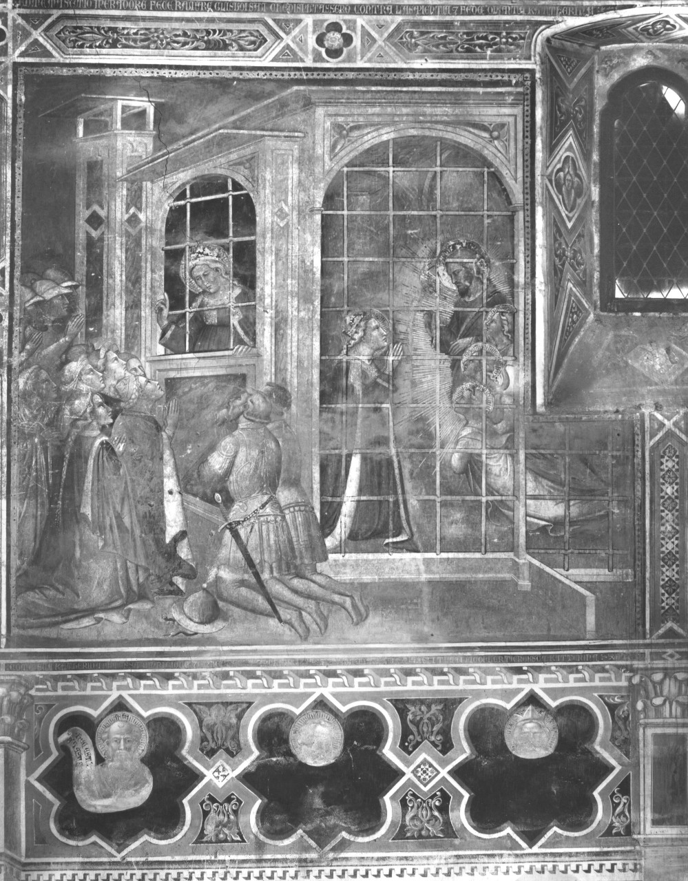 Santa Caterina d'Alessandria riceve in carcere la visita dell'imperatrice Faustina (dipinto murale, elemento d'insieme) di Spinello Aretino (sec. XIV)