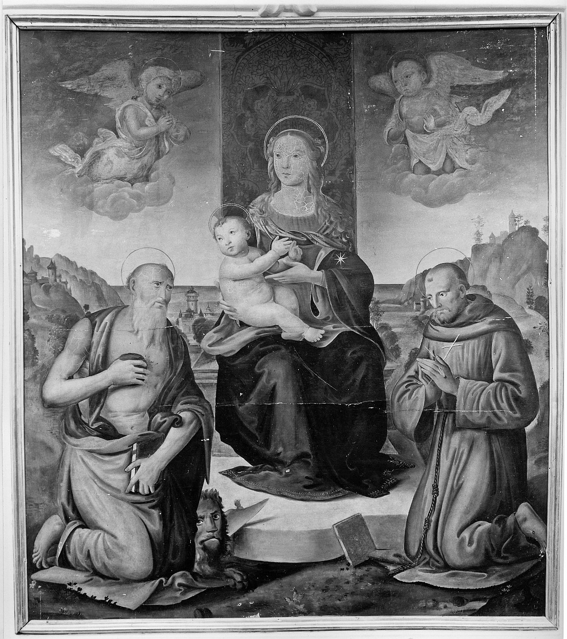 Madonna con Bambino e Santi (dipinto) di Calzolari (sec. XX)
