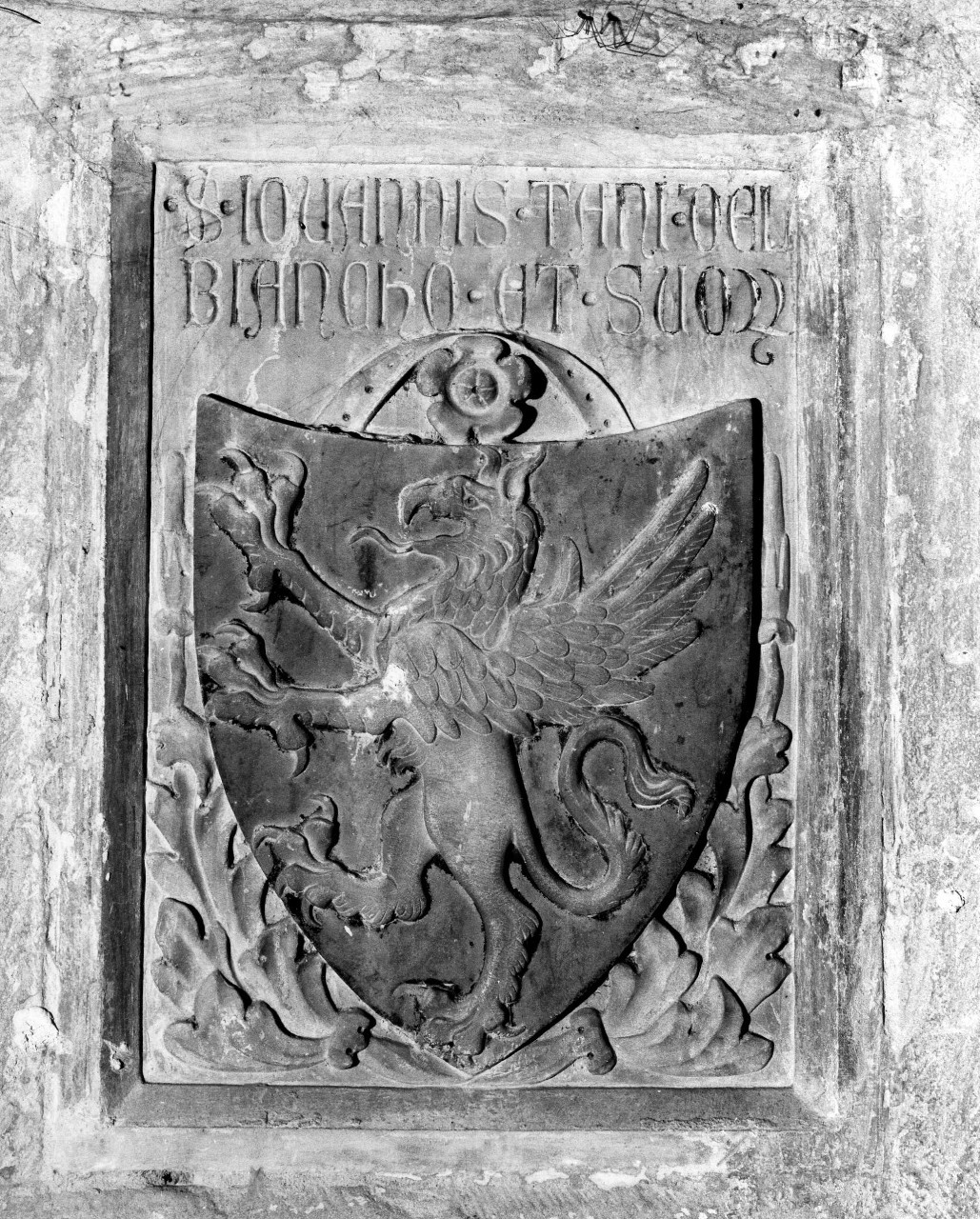stemma della famiglia Del Bianco (rilievo) - bottega toscana (ultimo quarto sec. XIV)