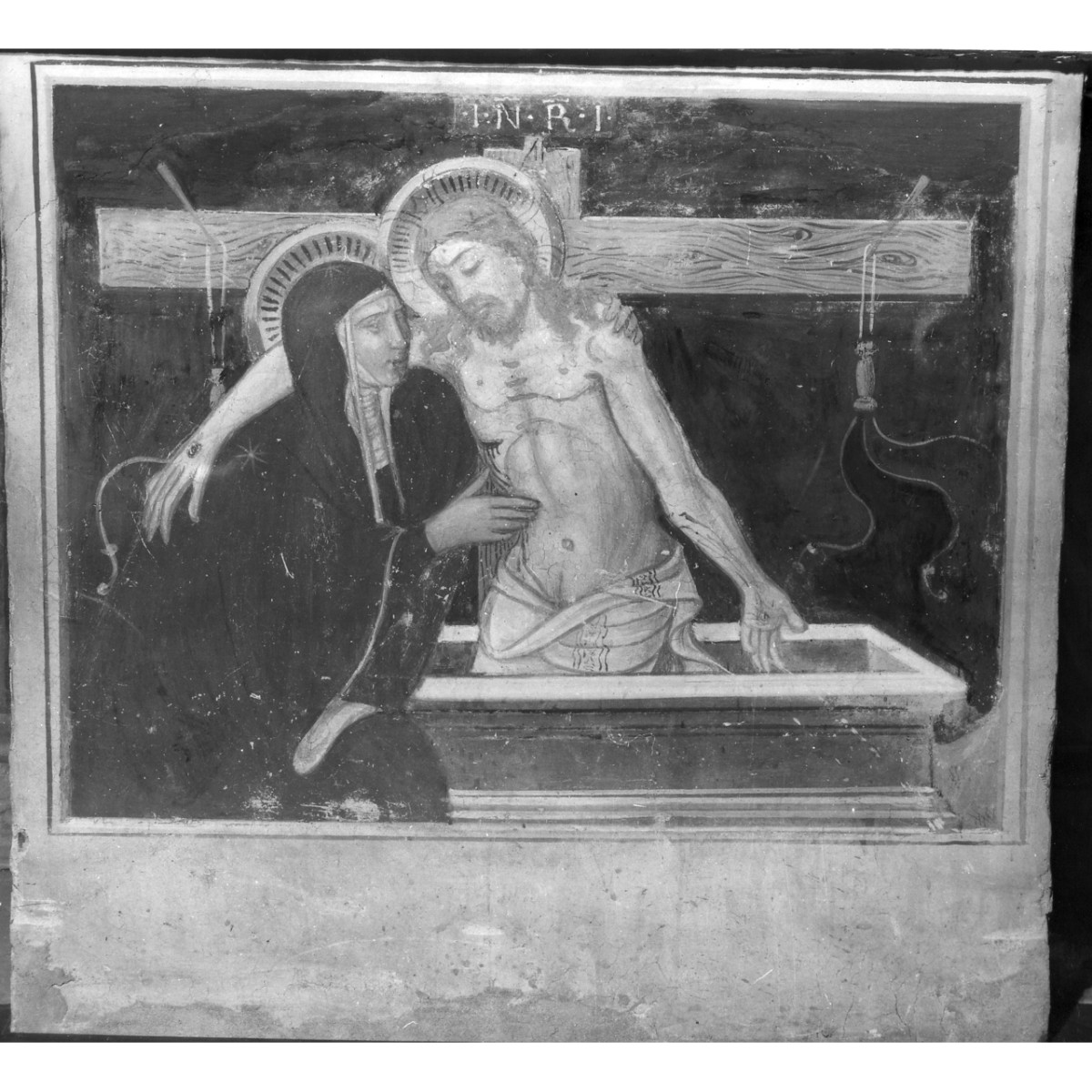 Cristo in pietà (dipinto murale) di Maestro di Signa (attribuito) (terzo quarto sec. XV)