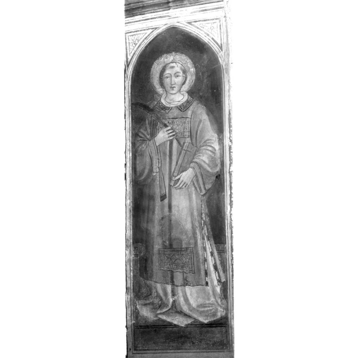 Sant'Antonio Abate e Santo Stefano (dipinto murale) di Maestro di Signa (attribuito) (terzo quarto sec. XV)
