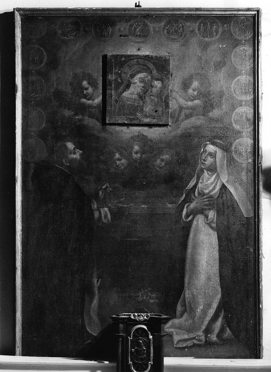 San Domenico e Santa Caterina da Siena e i misteri del rosario (dipinto, elemento d'insieme) di Curradi Francesco (sec. XVII)
