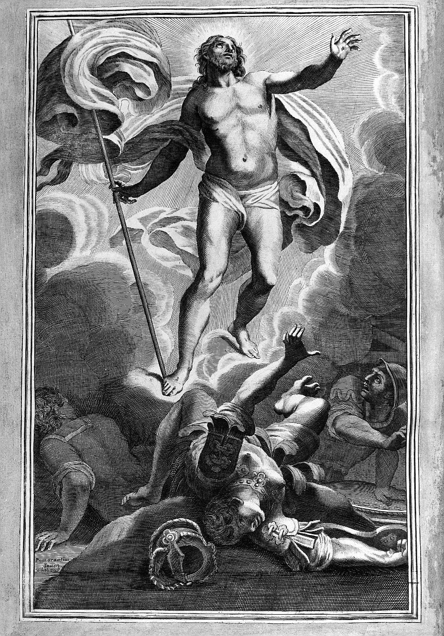 resurrezione di Cristo (stampa) di Roncalli Cristoforo detto Pomarancio, Thiboust Benoit (sec. XVIII)