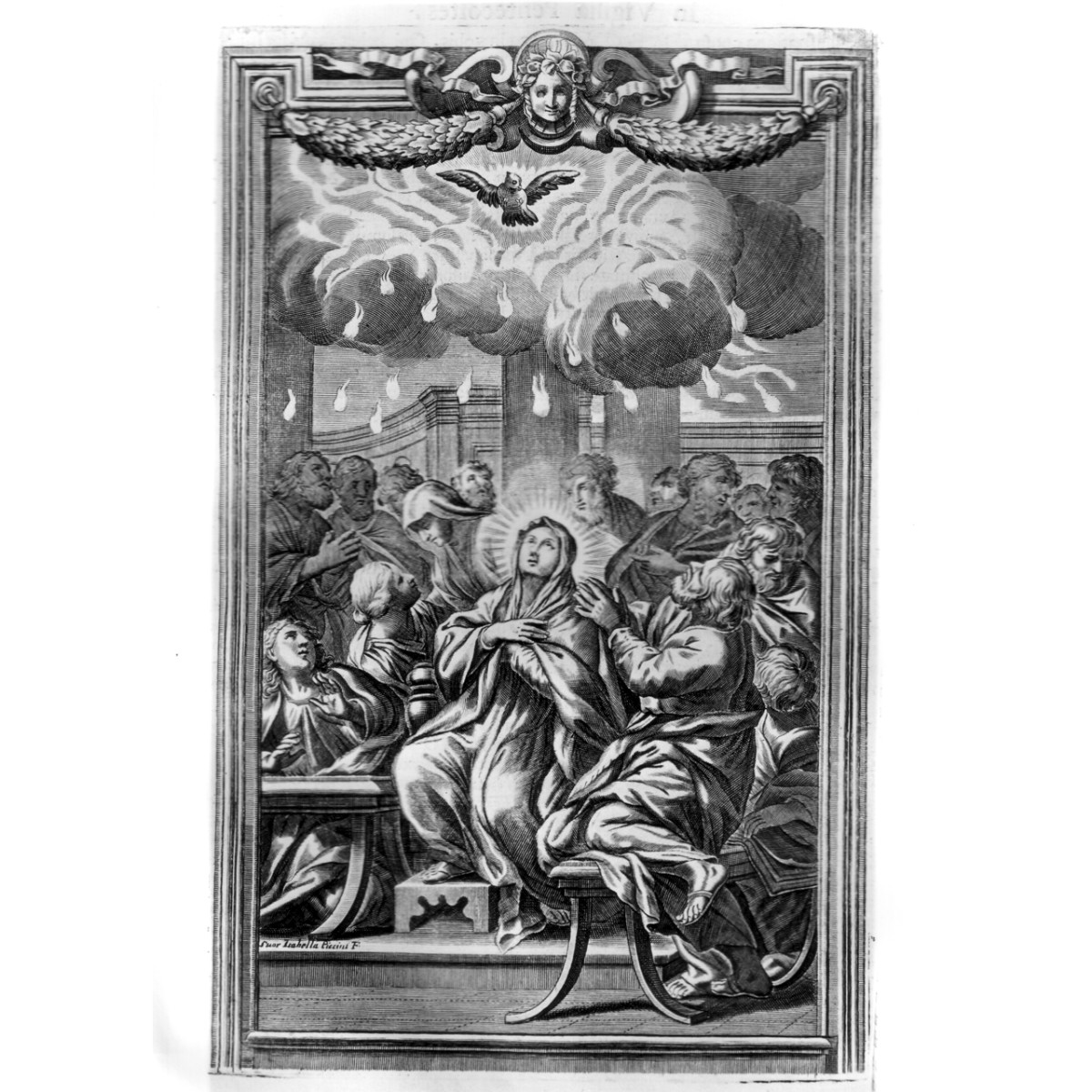 Pentecoste (stampa) di Piccini Elisabetta detta Suor Isabella (secondo quarto sec. XVIII)