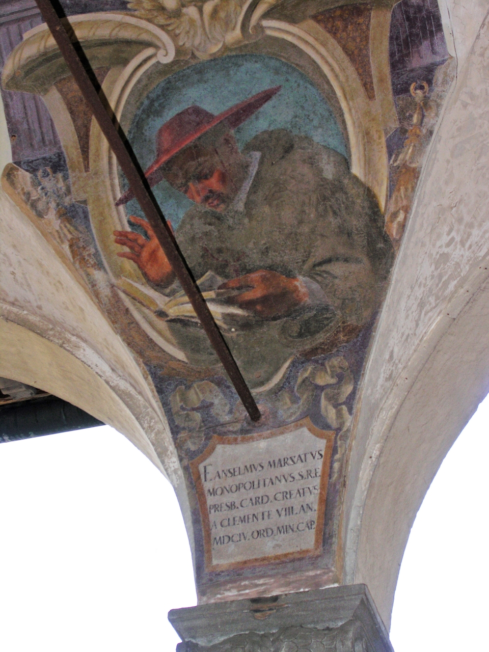 ritratto di Anselmo Marzato Cardinale di Monopoli (dipinto murale, serie) di Boschi Alfonso, Boschi Fabrizio, Boschi Francesco (sec. XVII)