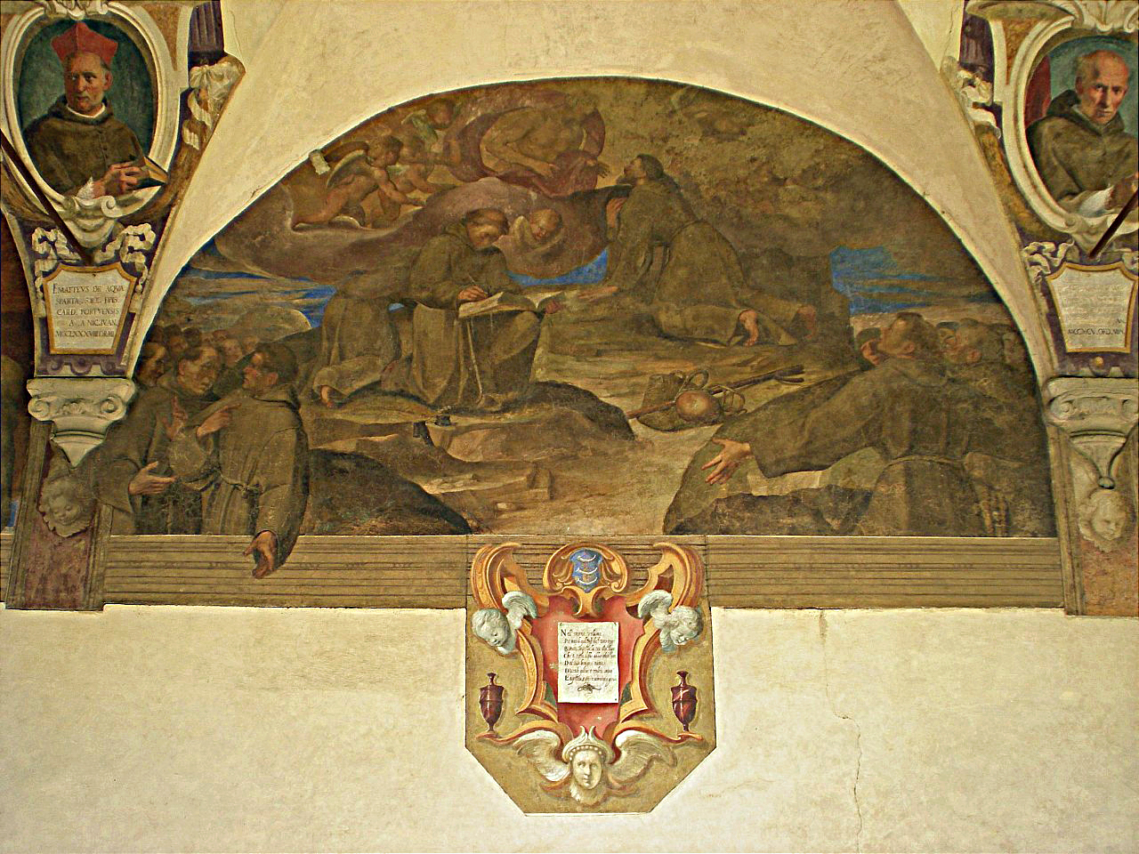 la dettatura della regola (dipinto murale) di Ligozzi Jacopo (secc. XVI/ XVII)