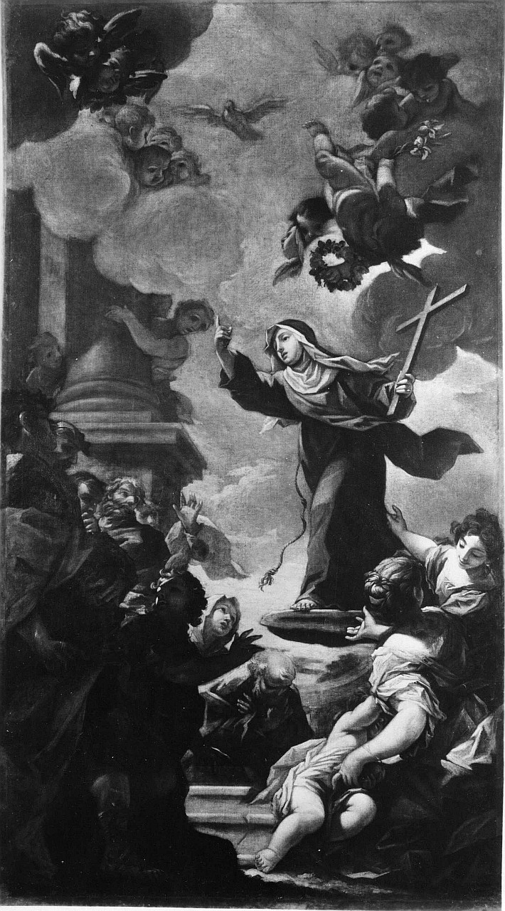 predica di Santa Rosa da Viterbo (dipinto) di Pinzani Giuseppe (sec. XVIII)
