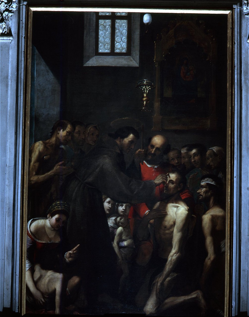 San Diego d'Alcalà guarisce gli infermi (dipinto) di Ligozzi Jacopo (fine sec. XVI)