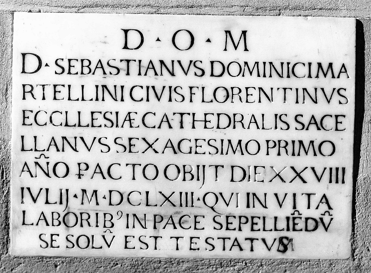 lapide tombale - bottega toscana (terzo quarto sec. XVII)