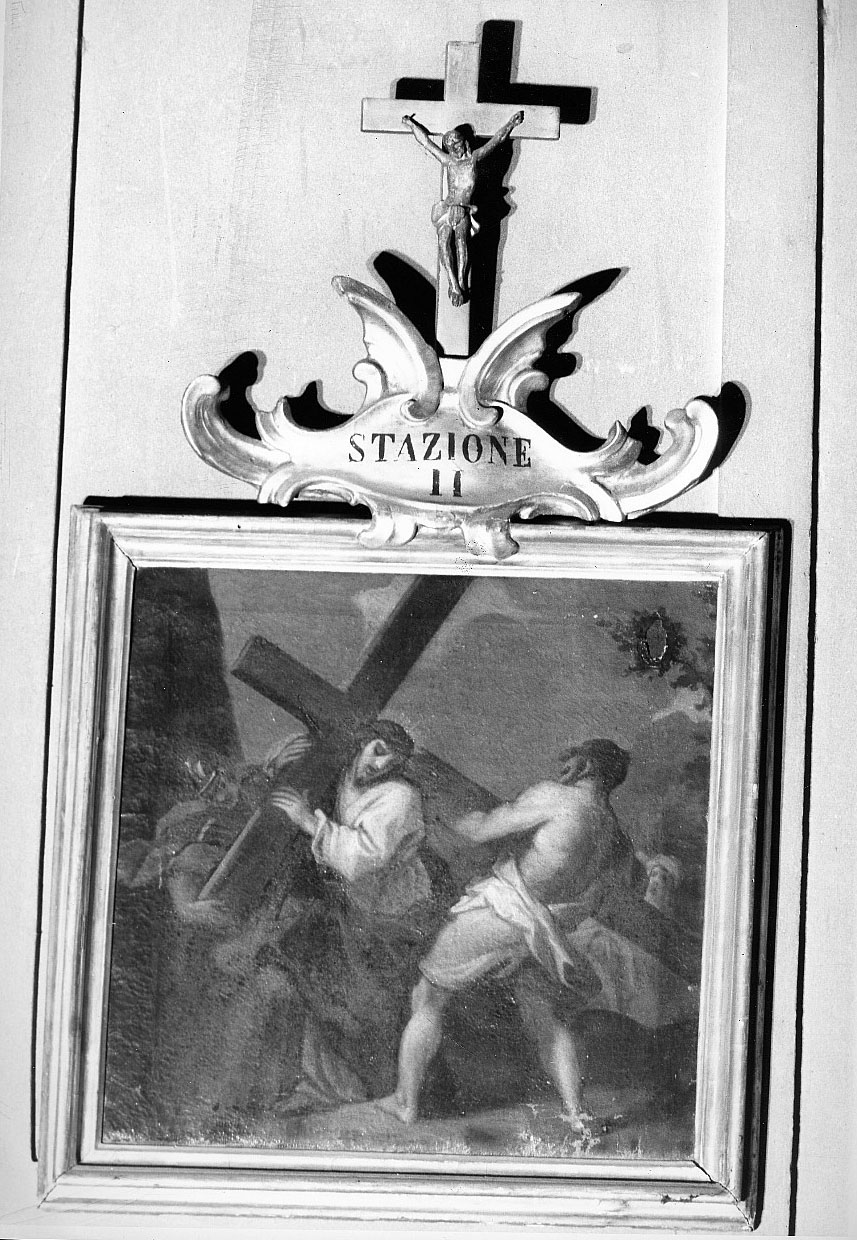 stazione II: Gesù caricato della croce (dipinto) di Pinzani Giuseppe (prima metà sec. XVIII)