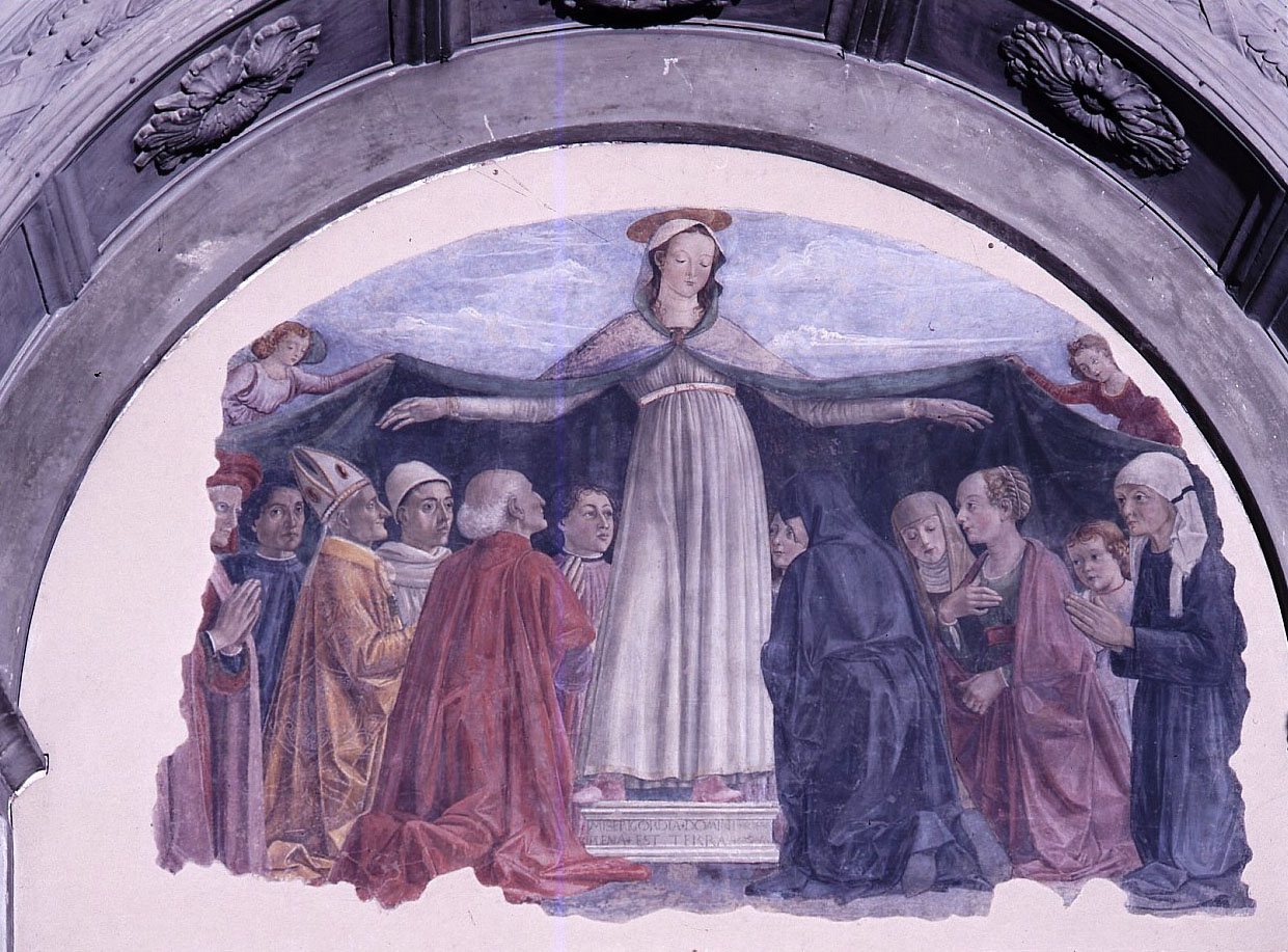 Madonna della Misericordia (dipinto murale, elemento d'insieme) di Bigordi Domenico detto Domenico Ghirlandaio (attribuito) (terzo quarto sec. XV)