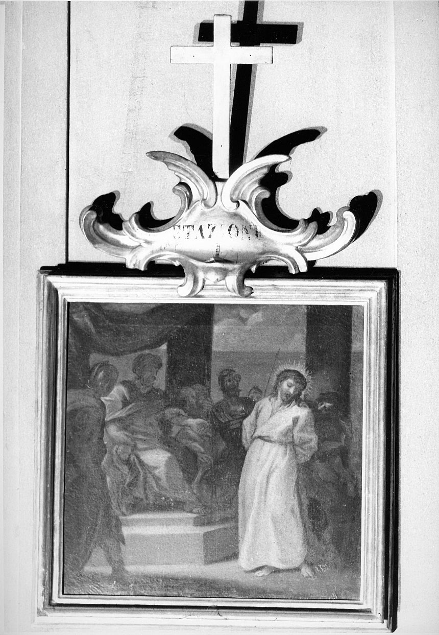stazione I: Gesù condannato a morte (dipinto) di Pinzani Giuseppe (prima metà sec. XVIII)