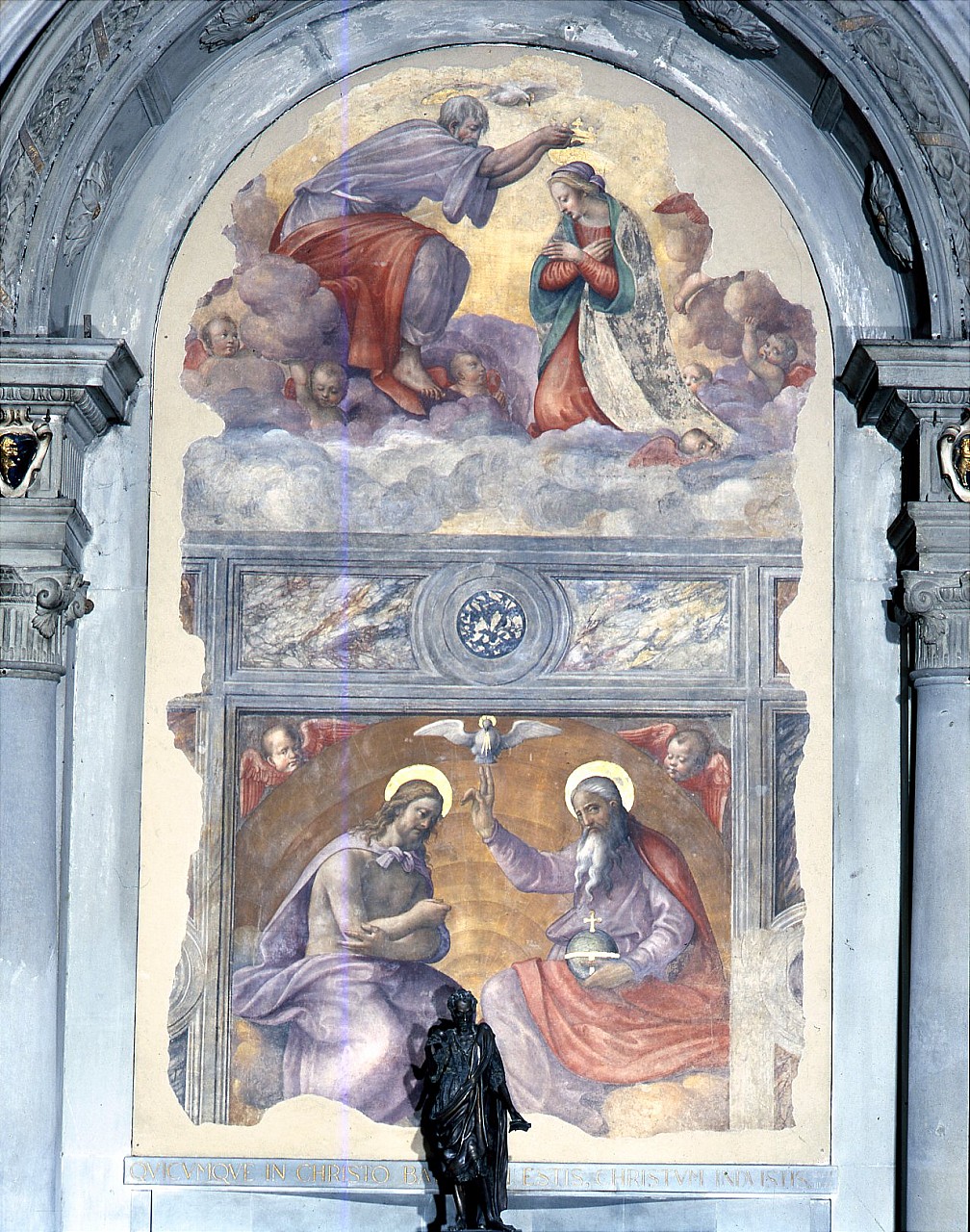 incoronazione di Maria Vergine (dipinto murale) di Bigordi Ridolfo detto Ridolfo Ghirlandaio (primo quarto sec. XVI)