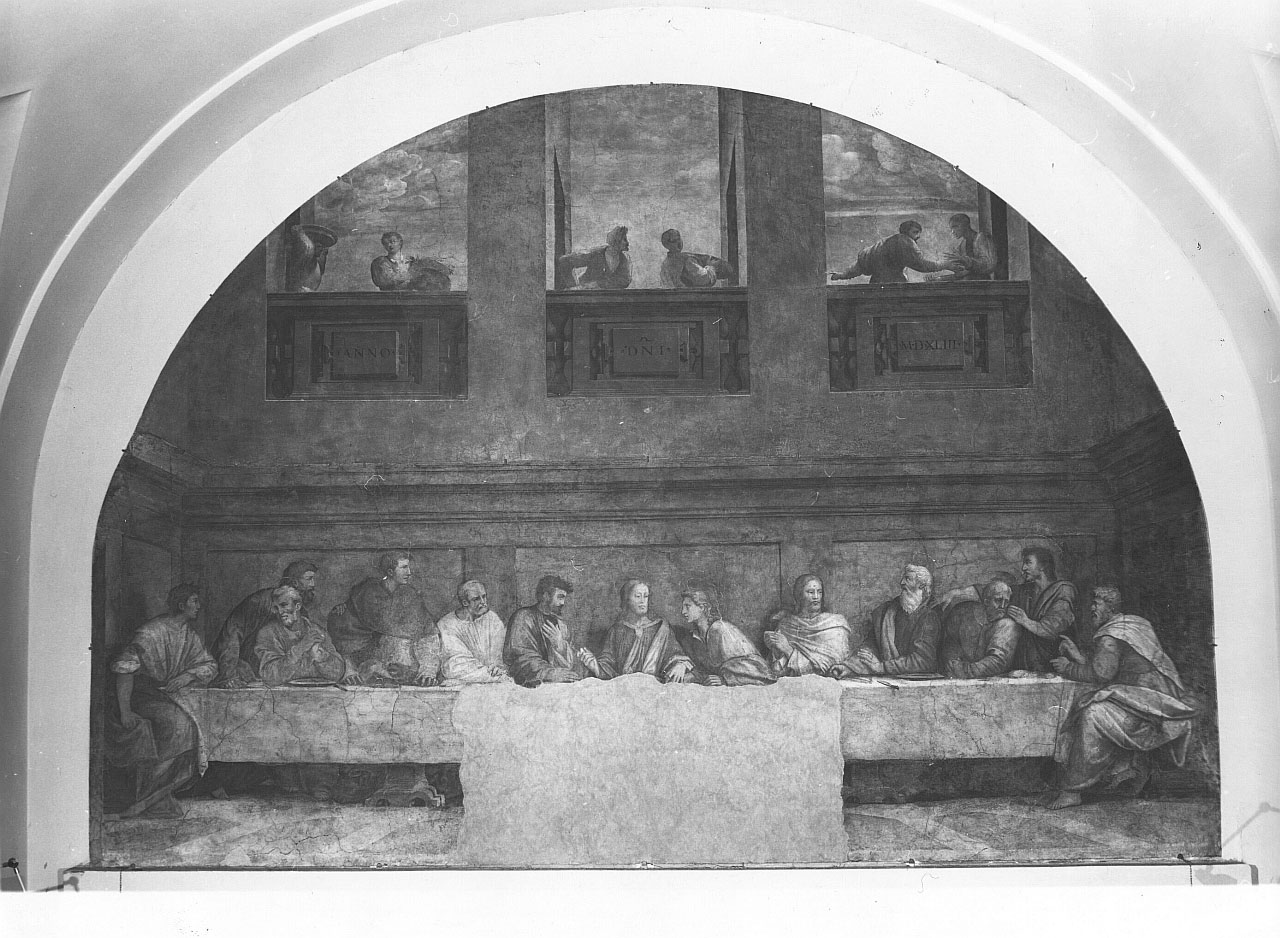 ultima cena (dipinto murale staccato) di Bigordi Ridolfo detto Ridolfo Ghirlandaio (sec. XVI)