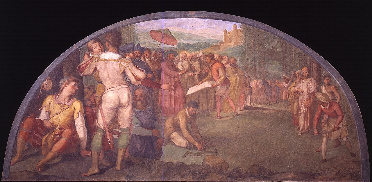 fondazione dell'Eremo di Camaldoli (dipinto murale staccato) di Barbatelli Bernardino detto Poccetti (e aiuti) (sec. XVII)