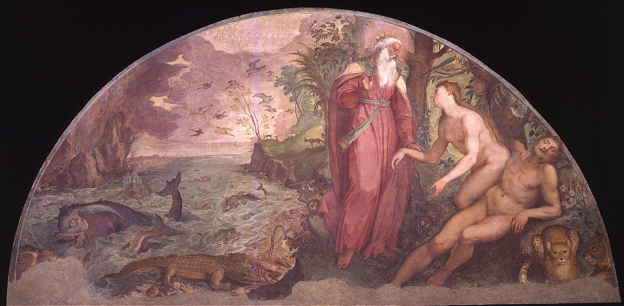 creazione di Eva (dipinto murale staccato) di Barbatelli Bernardino detto Poccetti (sec. XVII)