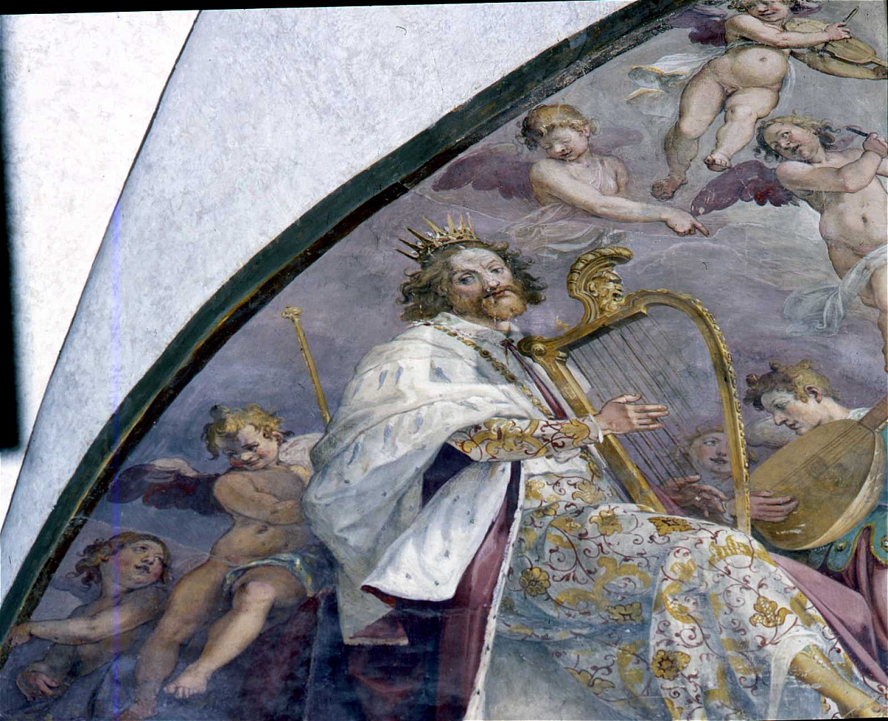 David musico (dipinto murale) di Barbatelli Bernardino detto Poccetti (sec. XVII)