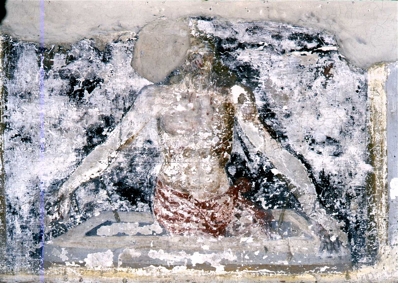 Cristo in pietà (dipinto murale) - ambito fiorentino (secc. XVI/ XVII)
