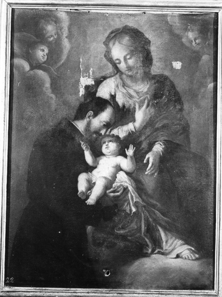 Madonna con Bambino e San Girolamo Emiliani (dipinto) di Galletti Filippo Maria (inizio sec. XVIII)
